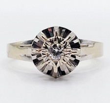 Bague solitaire art deco or