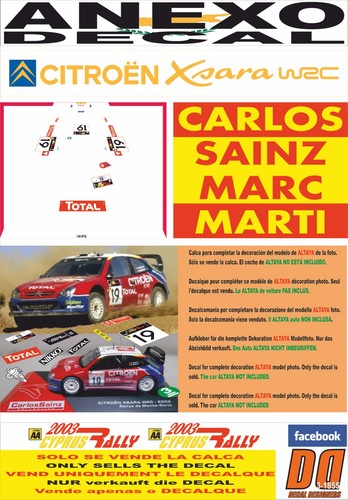 Anexo decal citroen - 1/43, xsara