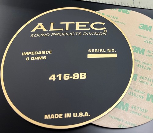 Altec 416 rear badge - 416-8b, for