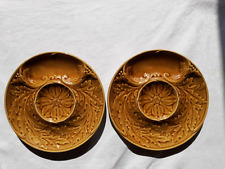 2 assiettes à Artichaut faïence de Gien ocre jaune