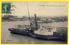 CPA 14 - HONFLEUR Les BASSINS prise du CHEVAL BLANC Bateau à Vapeur LE RAPIDE