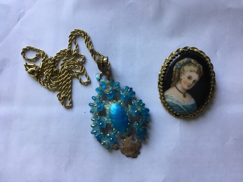 Collier émaux broche - collier,