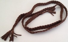 ct13 CEINTURE TRESSEE MARRON A NOUER 140 x 1,6 cm