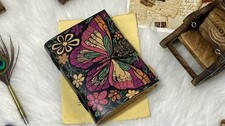 Journal en cuir papillon