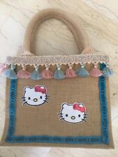 HELLO KITTY: RAVISSANT SAC CABAS ESTIVAL EN TOILE DE JUTE, NEUF