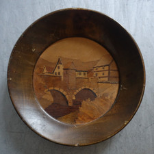 Joseph Aufderbruck marqueterie ronde décor Kaysersberg Haut Rhin Alsace