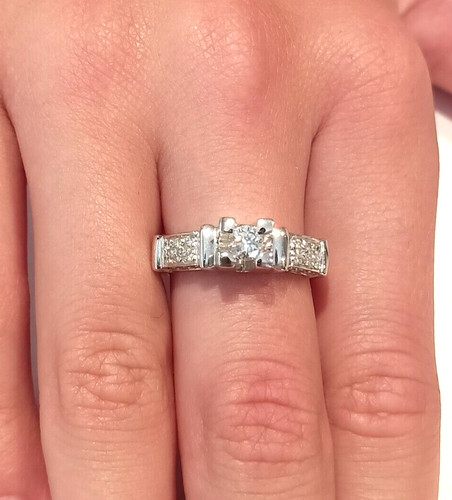 Bague solitaire blanc 18 - solitaire,