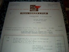 VIEILLE FACTURE PAUL HERPE VIN des Corbieres  À Narbonne annèe 1968