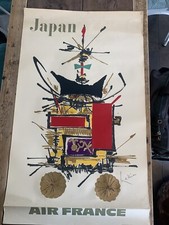 AFFICHE LITHOGRAPHIE AIR FRANCE.JAPAN.GEORGES MATHIEU.1967.