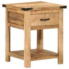 Table de Chevet Armoire de Nuit Chambre à Coucher Bois de Manguier Massif vidaXL