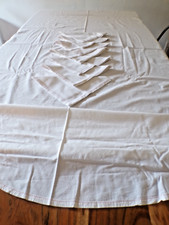 Nappe blanche ovale  en coton