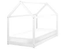 Lit d'Enfant Simple avec Cadre Barreaux 90 x 200 cm en Bois de Pin Blanc To