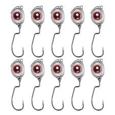 10pcs Tête Plombée Fish Eye Swimbait Hameçons Lestés Hameçons de Pêche Tête P...