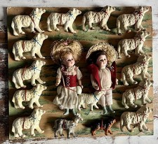 Coffret Poupée Mignonnette Porcelaine Berger Brebis En Composition XIX Ième