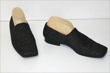 KALLISTE  Mocassins Femme Toile Mailles Souples  Noires Argentées T 37 TBE