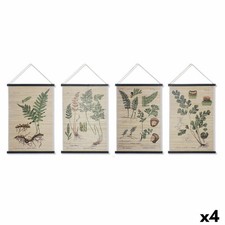 Toile DKD Home Decor Fleurs 60 x 2 x 90 cm Cottage [4 Pièces]