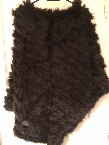Poncho cape fourrure lapin - cape,