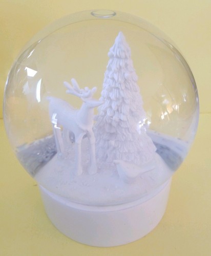 Woodland deer glass snow globe - snow,