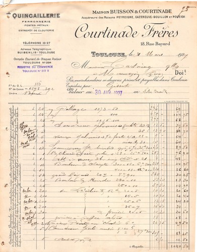 1927 quincaillerie courtinade - ,