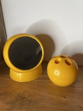 Ensemble 70’s miroir double et porte brosse à dents vintage