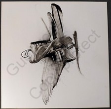 Peinture tableau signé graf  bombe aerosol noir blanc graphic paint minimalisme