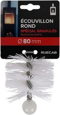 RUECAB - Brosse de ramonage Ø80mm pour poêle à granulés/pellets, hérisson... 