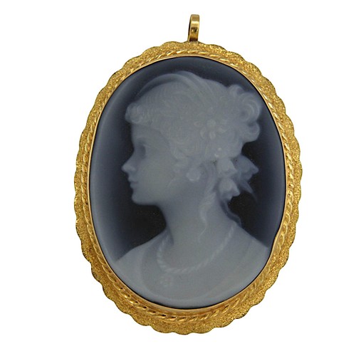 Broche pendentif jaune - or,