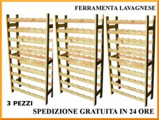 3 Casiers À Bouteilles 54 Places Chacun En Bois De Sapin Total 162 Places