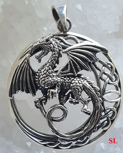 Pendentif dragon avec lune - pendentif,