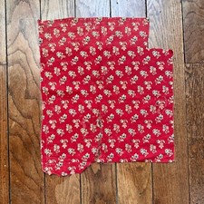 Coton Imprimé Tissu Ancien Fleurs Rouge 