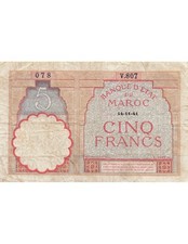 Maroc 5 Francs - 14-11-1941 -