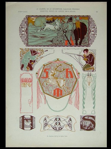 Vignettes motifs chasse - motifs,