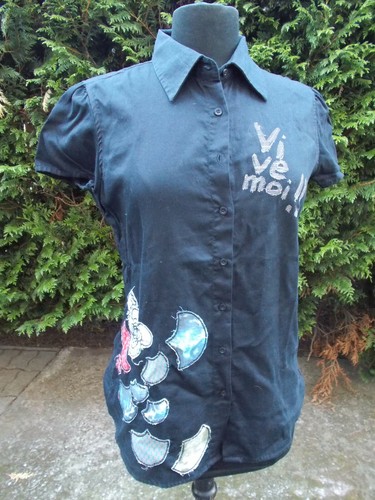Chemisier blouse coton noir