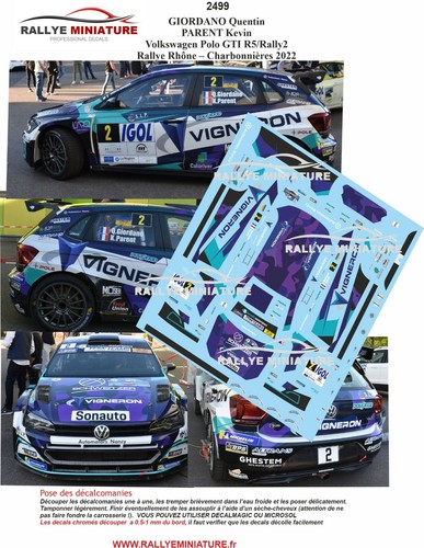 Decals ref 2499 vw - decals, 1/43