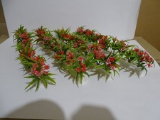 Articles pour maquettes, fleurs en plastiques, 4 rangs de 10 buissons fleuris