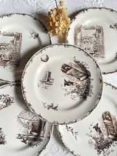 5 Assiettes Plates terre de