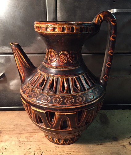 Lampe pichet céramique tribal - lampe,