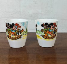 lot de trois belle tasse en céramique marron intérieur blanc déco de table vinta