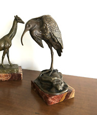bronze animalier / héron sur