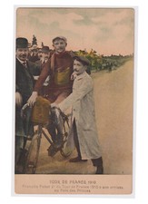 Carte Postale ancienne colorisée  :  François FABER TOUR DE FRANCE 1910