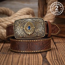 Ceinture Cuir PU Homme Femme
