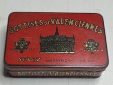 Ancienne boite lithographiée les Sottises de Valenciennes