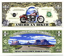 BILLET de COLLECTION BIKER - MILLION DOLLAR ! Avec Moto Harley Davidson Motard