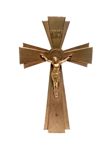 Ancien crucifix laiton - crucifix, en