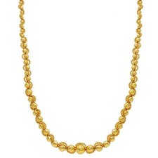 Collier en or Jaune Ou Blanc 18K, Sphères Meules Diamantées De 3-8 MM, Longueur