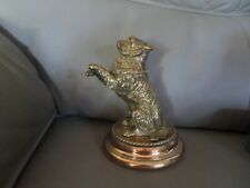 ancien encrier en forme de chien en bronze et laiton 1900