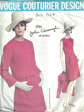 Patron De Couture Vintage Vogue 1967 B38 Veste Et Robe (1630R) Par John Cavanagh
