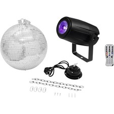 Eurolite LED Set de boule à facettes avec moteur, avec éclairage LED 30 cm