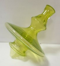 Vase soliflore Christian TORTU toupie cristallerie verre jaune vert