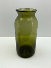 Grand Bocal à Conserve en Verre Soufflé Vert Bouteille XIXe 